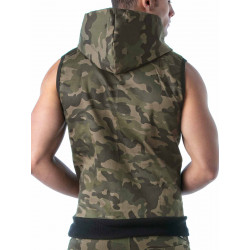 ToF Paris Army Sleeveless Hoodie (T9461)