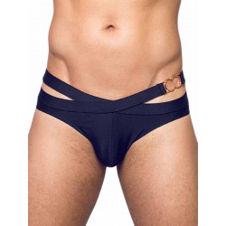 2Eros BLK Double Strap Swim Brief V20 Black (T9574)