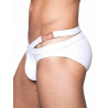 2Eros BLK Double Strap Swim Brief V20 White (T9575)