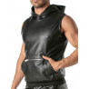 ToF Paris Kinky Zipped Pocket Sleeveless Hoodie Black (T9581)