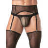 ToF Paris Mesh Garter Belt Set Black with 4 Garters (T9616)