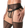 ToF Paris Mesh Garter Belt Set Black with 4 Garters (T9616)