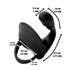 Rude Rider Ass Plug/Jock Lock Cockring Silicone Black (T7642)