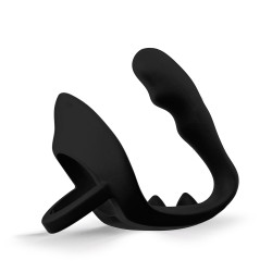 Rude Rider Ass Plug/Jock Lock Cockring Silicone Black (T7642)