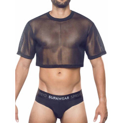Supawear Mesh Oversized Crop Tee T-Shirt Black (T9572)