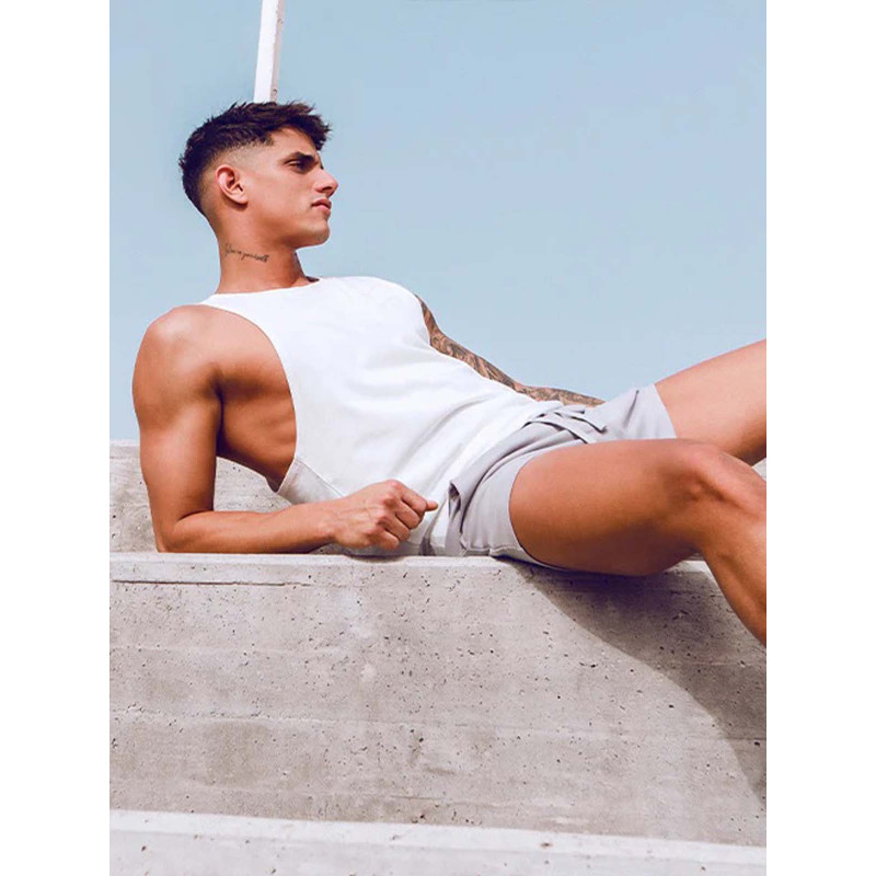 Supawear Racer Back Tank Grey White (T9889)