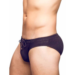 2Eros V30 Textured Swim Brief Signet Black (T9888)