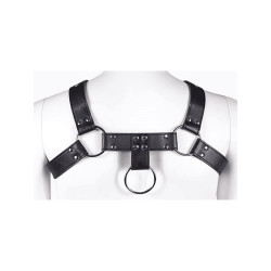 Regular Chest Harness Leatherette Black Adjustable (T9081)