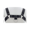 Man Chest Harness Leatherette Black Adjustable (T9082)