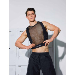 Supawear Mesh Monotone Crop Tank Black (T9984)