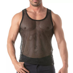 ToF Paris Circuit Fishnet Tank Top Black (T12069)