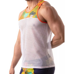 ToF Paris Floral Mesh Tank Top Yellow (T11897)