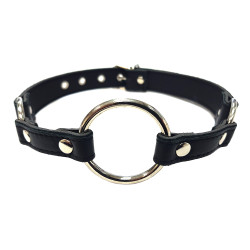 Rouge Leather O-Ring Gag Black (T11431)