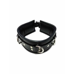 Rouge Leather Padded Posture Collar with 3 D-Rings Black (T11436)