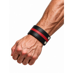 Rouge Leather Wrist Band Black/Red (T11627)