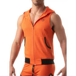 ToF Paris Mesh Sleeveless Hoodie Orange (T11946)