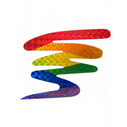 Rainbow Aufkleber/Sticker Zick Zack reflective 7 x 8 cm / 3 x 3.5 inch (T0148)