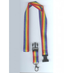 Gay Pride Rainbow Lanyard / Key Chain Long with detachable Buckle (T0145)